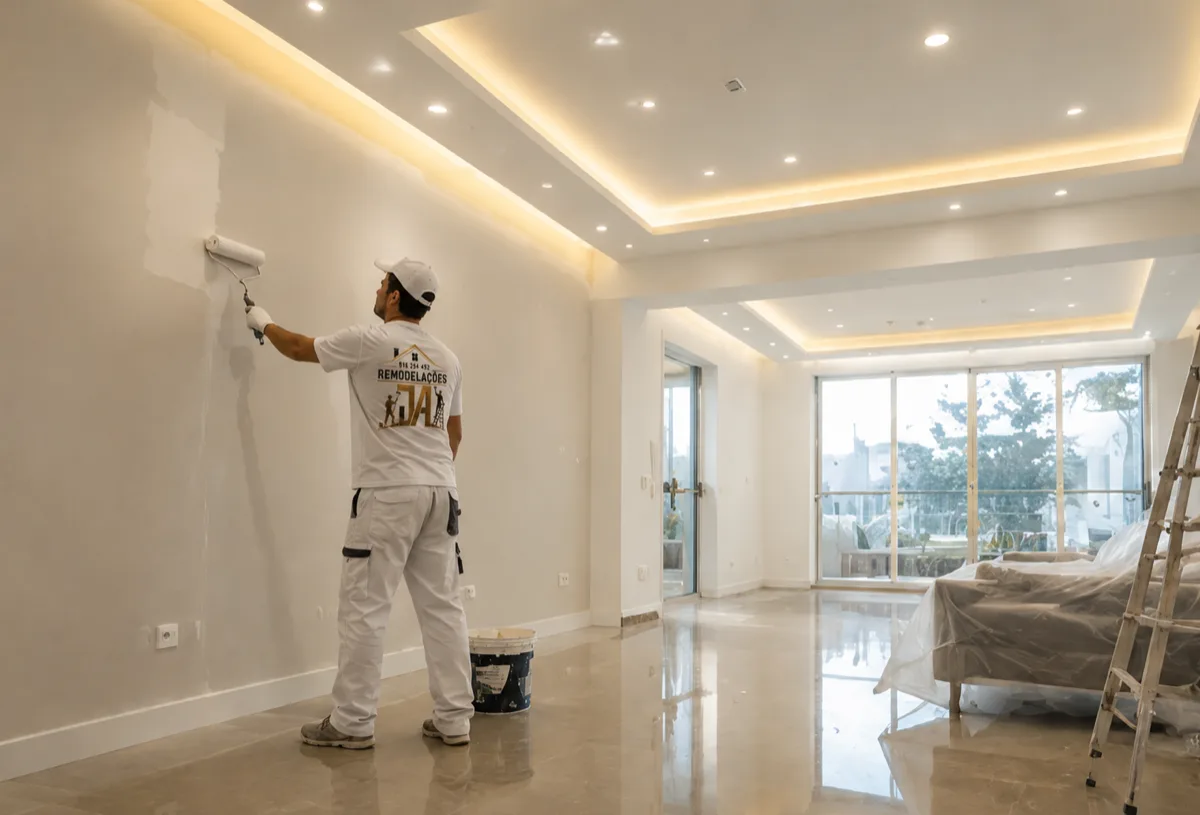 Remodelação de sala de estar em apartamento de luxo